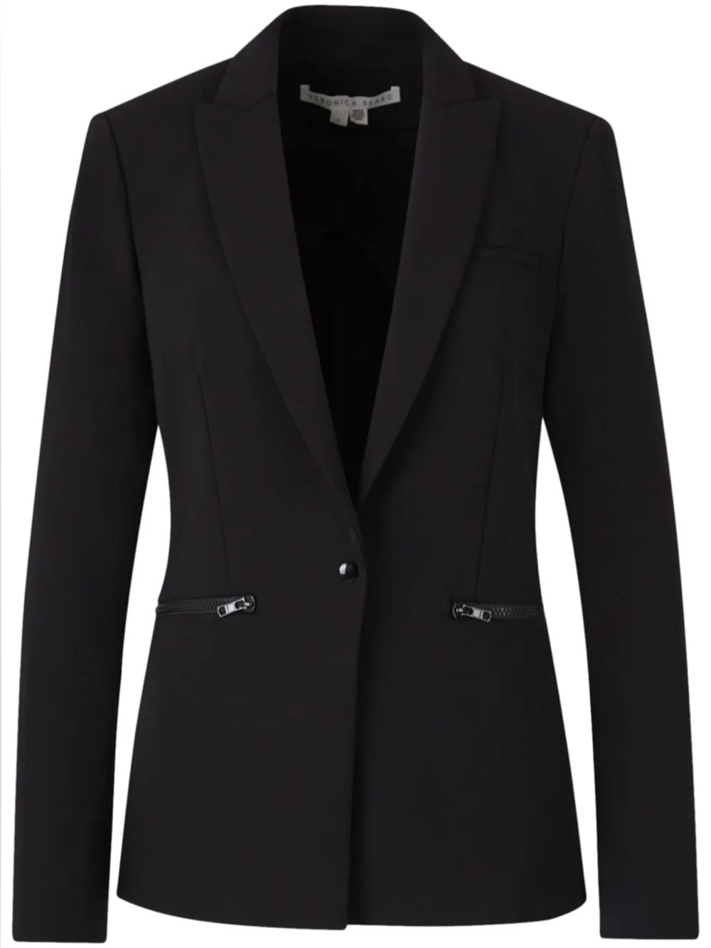 VERONICA BEARD Scuba Dickey Blazer Jacket Single-Button Tailored Black Size 4 - Picture 2 of 11